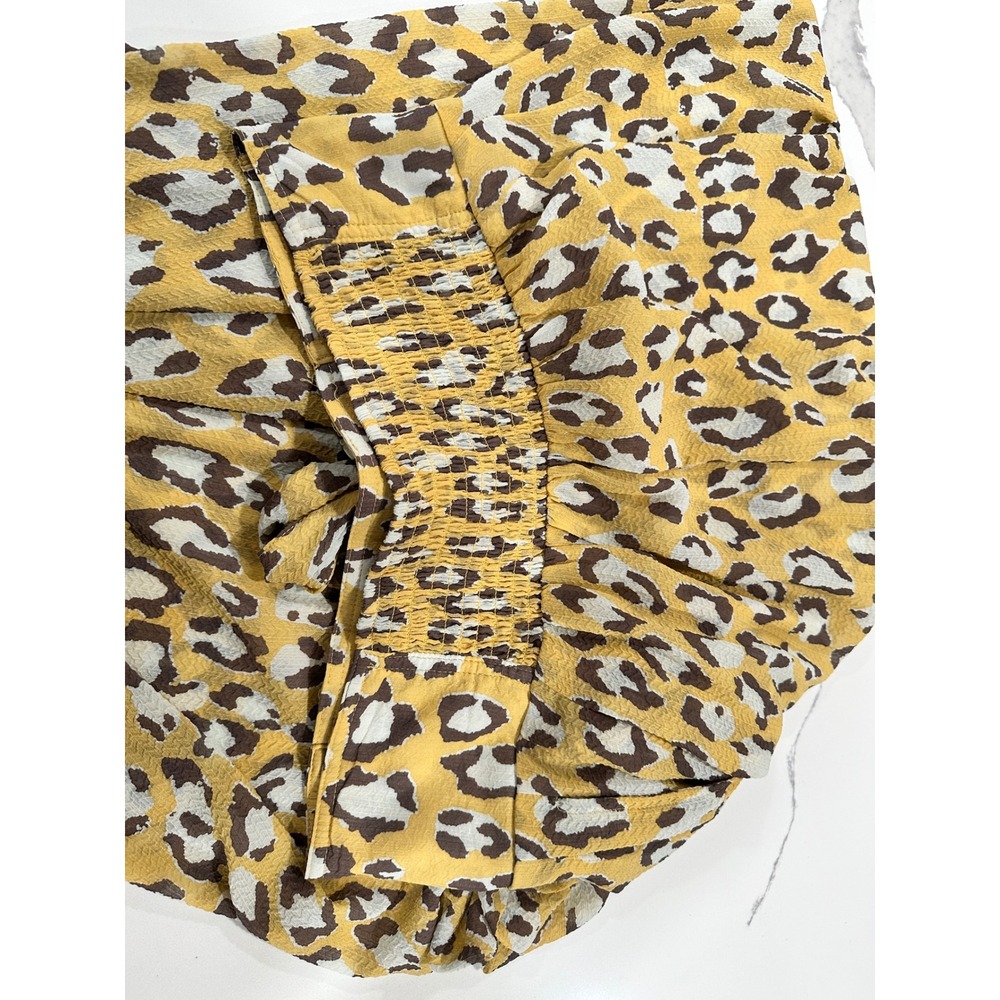 Intimately Free People Yellow Leopard Print Wide Leg Tie Waist Pants Large - Picture 3 of 7